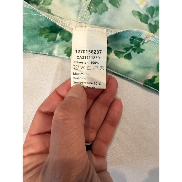 Commense Floral High-Waisted Wide Leg Pants Green & Yellow Floral Women’s Sz.M - Picture 2 of 5